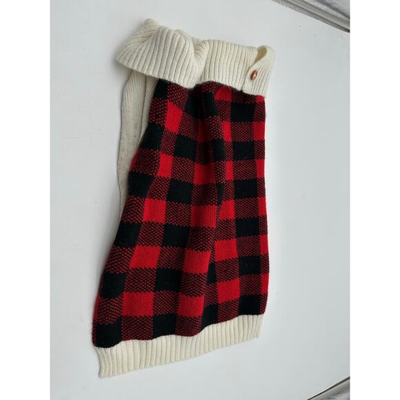 Dog Cable knit sweater Buffalo Plaid Ralph Lauren Christmas XL *read Wag n Woof - Picture 1 of 10